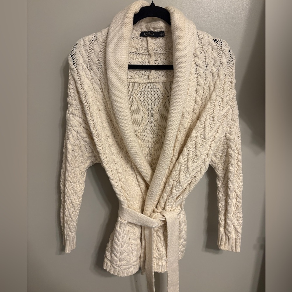 Ralph Lauren Cream Cable Knit Cardigan